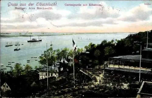 Ak Hamburg Altona, Etablissement Elbschlucht, Gartenpartie