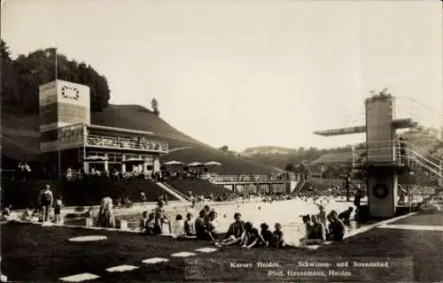 Foto Ak Heiden Kanton Appenzell Außerrhoden, Schwimmbad, Freibad, Sprungturm