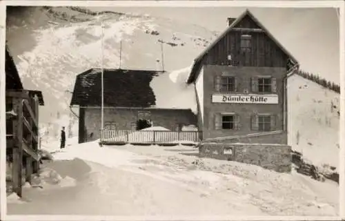 Foto Ak Roßleithen Oberösterreich, Dümlerhütte, Winteransicht