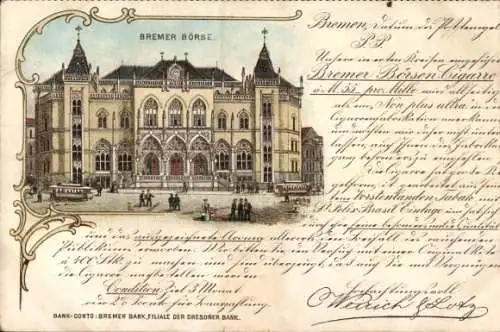 Litho Hansestadt Bremen, Blick auf die Börse