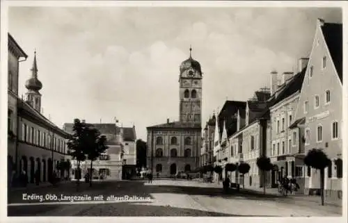 Ak Erding in Oberbayern, Langezeile mit altem Rathaus