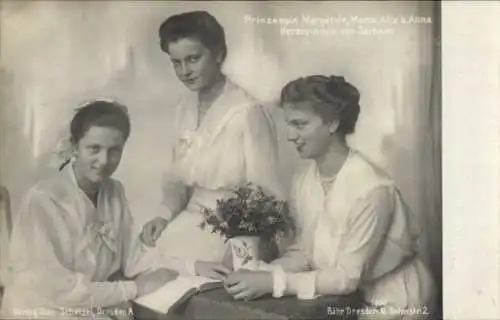 Ak Prinzessinnen Margarete, Maria Alix, Anna, Herzoginnen von Sachsen