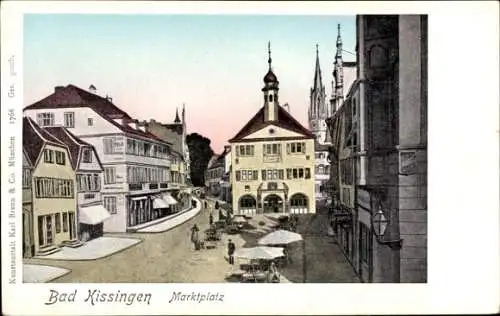 Ak Bad Kissingen Unterfranken Bayern, Marktplatz