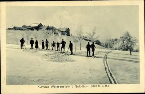 Ak Weissenstein bei Solothurn Stadt Schweiz, Kurhaus im Winter