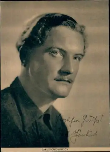 Foto Schauspieler Karl Schönböck, Portrait, Autogramm