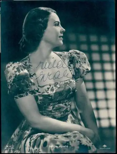 Foto Schauspielerin Hilde Krahl, Portrait, Autogramm