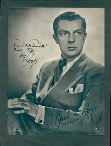 Foto Schauspieler Viktor de Kowa, Portrait, Autogramm