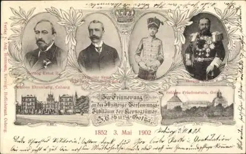 Ak Herzogtum Sachsen Coburg Gotha, Herzog Ernst II, Erbprinz Ernst, Herzog Carl Eduard, Alfred