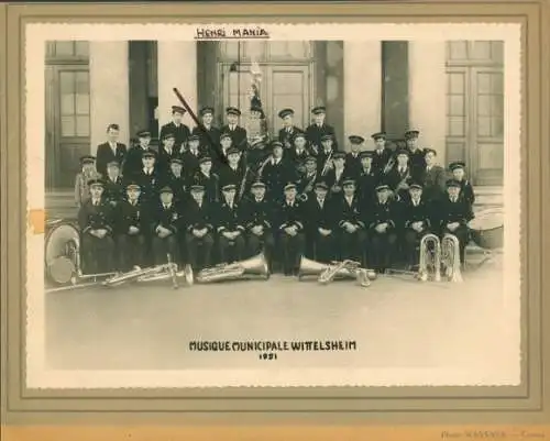 Foto Wittelsheim Elsass Haut Rhin, Musique Municipale 1951