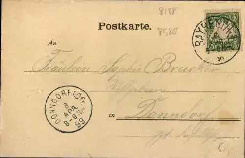 Litho Bayreuth in Oberfranken, Nationaltheater, Fantasie, Panorama