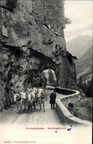 Ak Kanton Bern Schweiz, Grimsel, Grimselstraße, Handeggtunnel