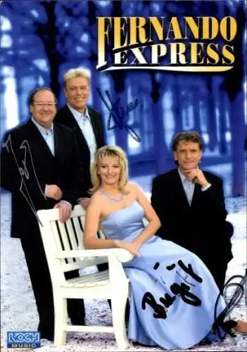 Ak Schauspieler und Sänger Fernando Express, Gruppenbild, Autogramm