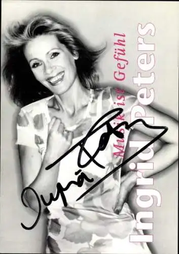 Ak Schauspielerin und Sängerin Ingrid Peters, Portrait, Autogramm