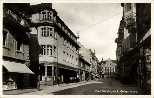 Ak Bad Kissingen Unterfranken Bayern, Ludwigstraße, Café