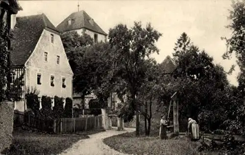 Ak Zschaitz Ottewig in Sachsen, Im Pfarrhof