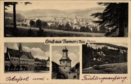 Ak Themar Thüringen, Totale, Marktplatz, Rathaus, Turm