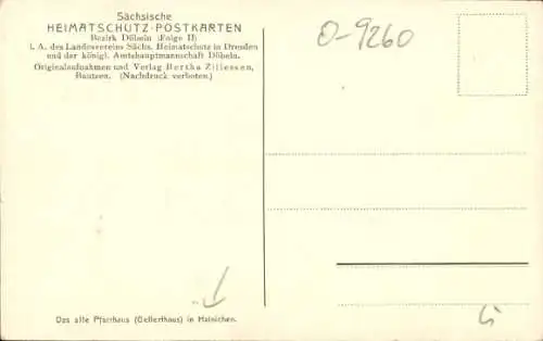 Ak Hainichen in Sachsen, Altes Pfarrhaus, Fontäne