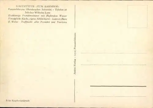 Ak Pommelsbrunn Mittelfranken, Gaststätte Zum Bahnhof, Inh. Wilhelm Lutz