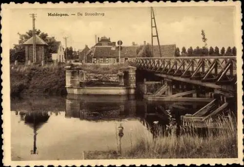 Ak Maldeghem Maldegem Ostflandern Belgien, Strooibrug