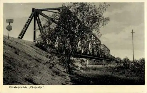 Ak Naimibia Deutsch-Südwest-Afrika, Eisenbahnbrücke Okahandja