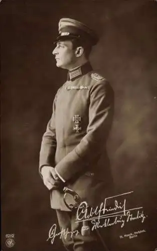 Ak Adolf Friedrich VI, Großherzog von Mecklenburg-Strelitz, Uniform