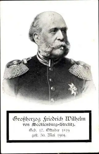 Ak Großherzog Friedrich Wilhelm von Mecklenburg-Strelitz, Portrait