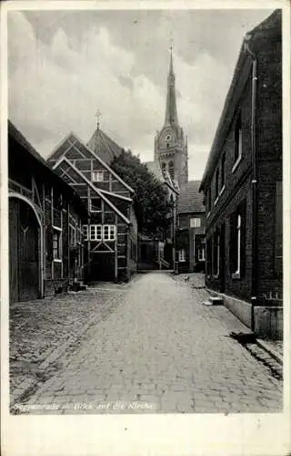 Ak Seppenrade Lüdinghausen Münsterland, Straßenpartie, Blick zur Kirche