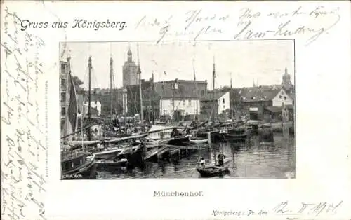 Ak Kaliningrad Königsberg Ostpreußen, Münchenhof, Hafen