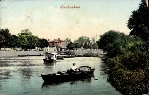 Ak Twickenham London England, Fluss