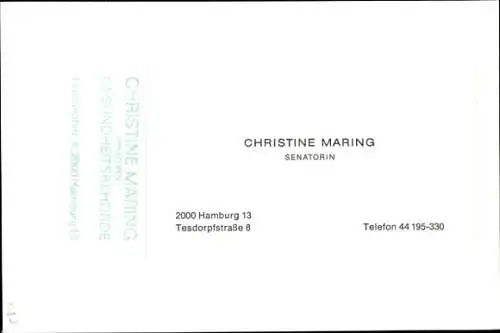 Foto Senatorin Christine Maring, Portrait, Autogramm