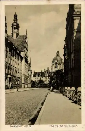 Ak Hannover in Niedersachsen, Rathaus, Teilansicht