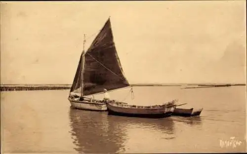 Ak Fischfang, Muschelzucht, Segelboot, Transport