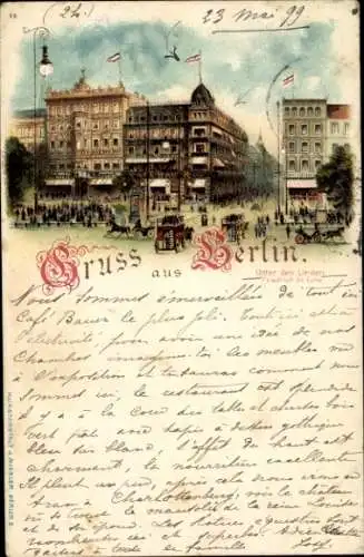 Litho Berlin Mitte, Unter den Linden Ecke Friedrich-Straße