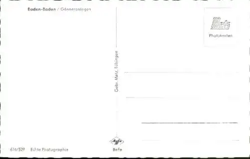 Ak Baden Baden am Schwarzwald, Gönneranlagen