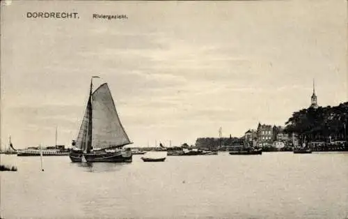 Ak Dordrecht Südholland Niederlande, Blick auf den Fluss