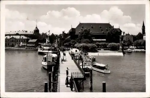 Ak Konstanz am Bodensee, Hafen mit Konzil