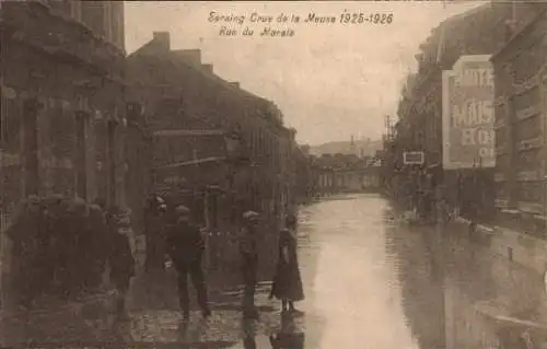 Ak Seraing Wallonien Lüttich, Crue de la Meuse 1925-1926, rue du Marais