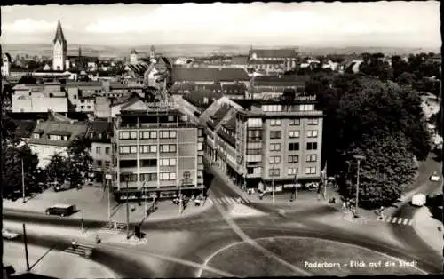 Ak Paderborn in Westfalen, Teilansicht, Kreisverkehr