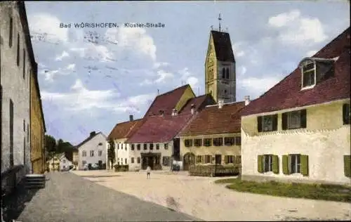 Ak Bad Wörishofen im Unterallgäu, Klosterstraße, Kirchturm