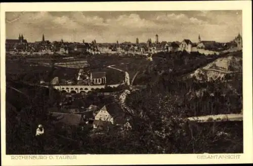 Ak Rothenburg ob der Tauber Mittelfranken, Gesamtansicht