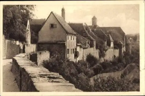 Ak Rothenburg ob der Tauber Mittelfranken, Stadtmauer, Höhl