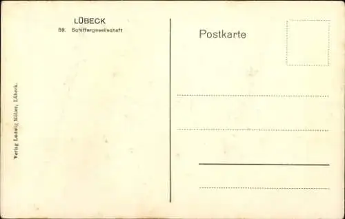 Ak Hansestadt Lübeck, Schiffergesellschaft, Innenansicht