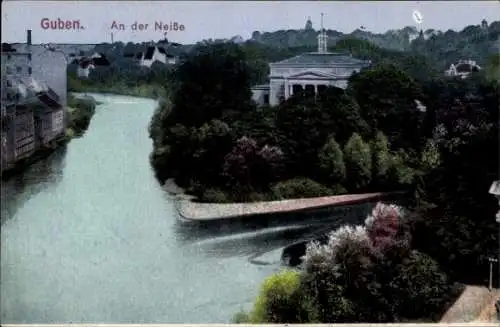 Ak Guben in der Niederlausitz, An der Neiße