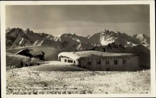 Ak Oberstdorf im Oberallgäu, Edmund Probst Haus, Nebelhornhaus, Bergstation, Winter