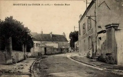 Ak Montjay la Tour Villevaudé Seine et Marne, Grande Rue