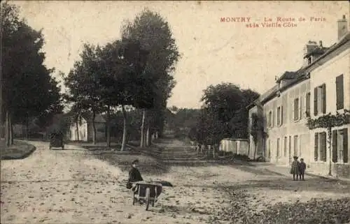 Ak Montry Seine et Marne, Route de Paris, Vieille Côte