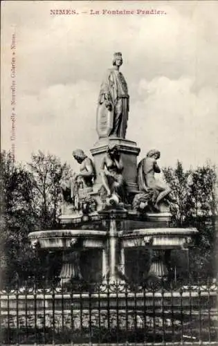 Ak Nîmes Gard, Fontaine Pradier