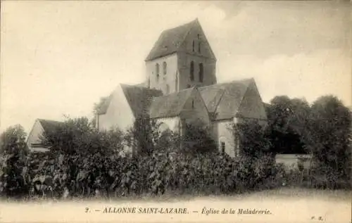 Ak Allonne Oise, Eglise de la Maladrerie