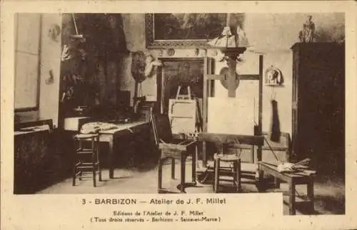 Ak Barbizon Seine et Marne, Atelier de J. F. Millet