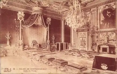 Ak Fontainebleau Seine et Marne, Palais, Salle du Trone